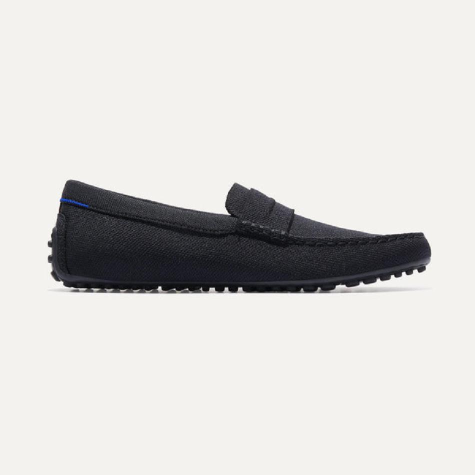 Men\'s Rothy\'s The Driving Loafers Black | UAUND80929