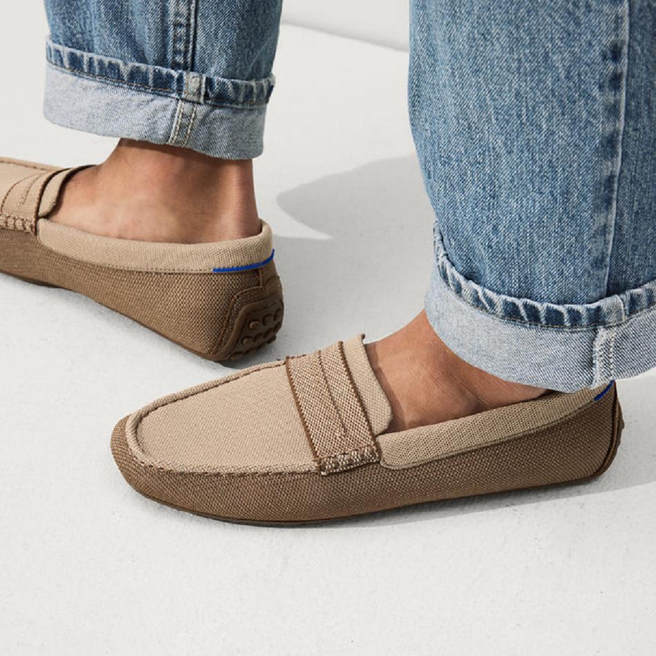 Men's Rothy's The Driving Loafers Brown | AUXMI49079
