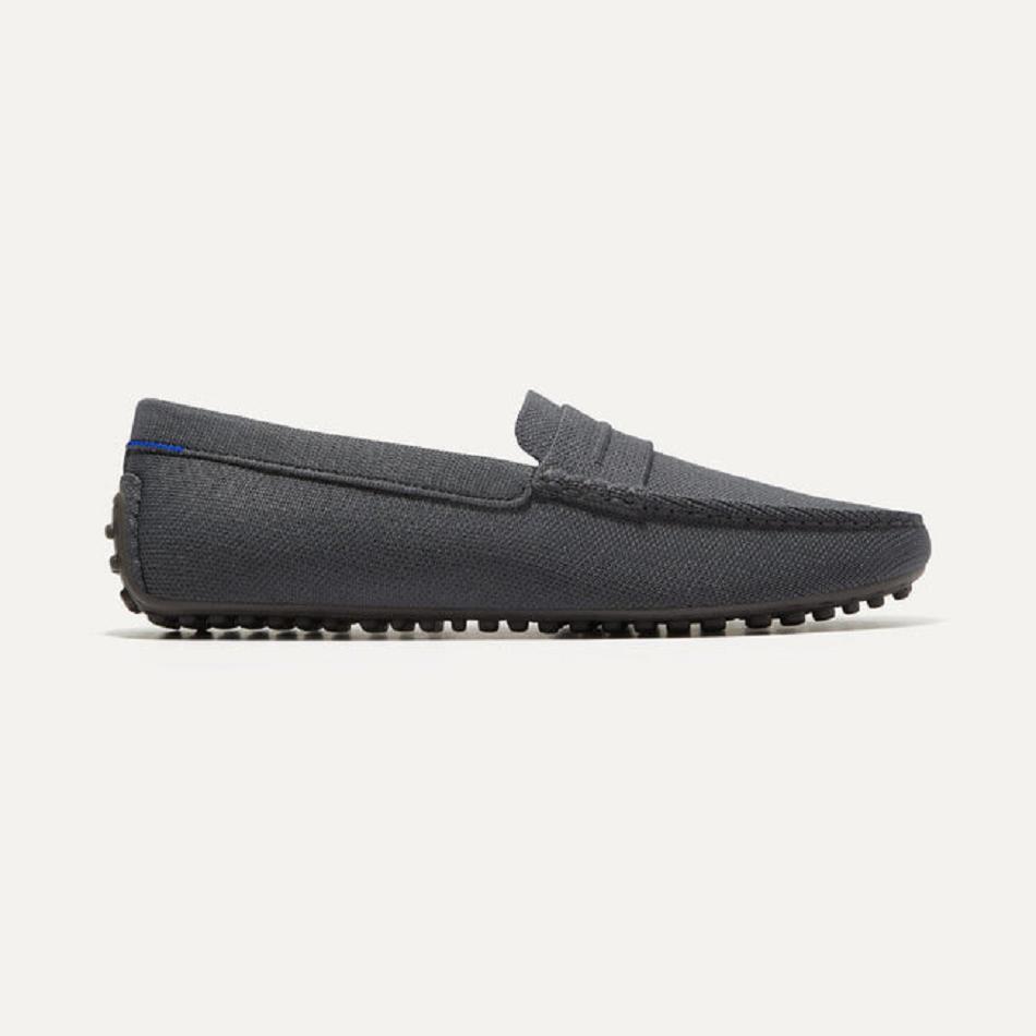 Men\'s Rothy\'s The Driving Loafers Deep Grey | MAUFT95372