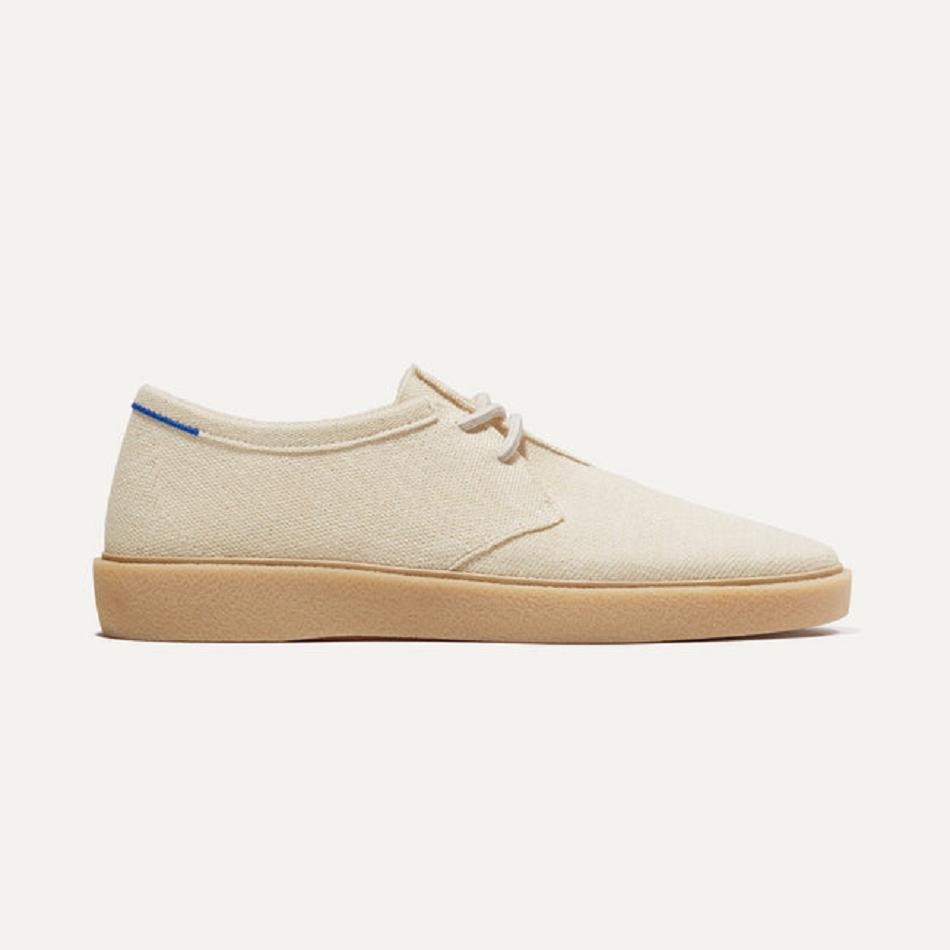 Men\'s Rothy\'s The Monty Lace Up Shoes White | LAUTR76699