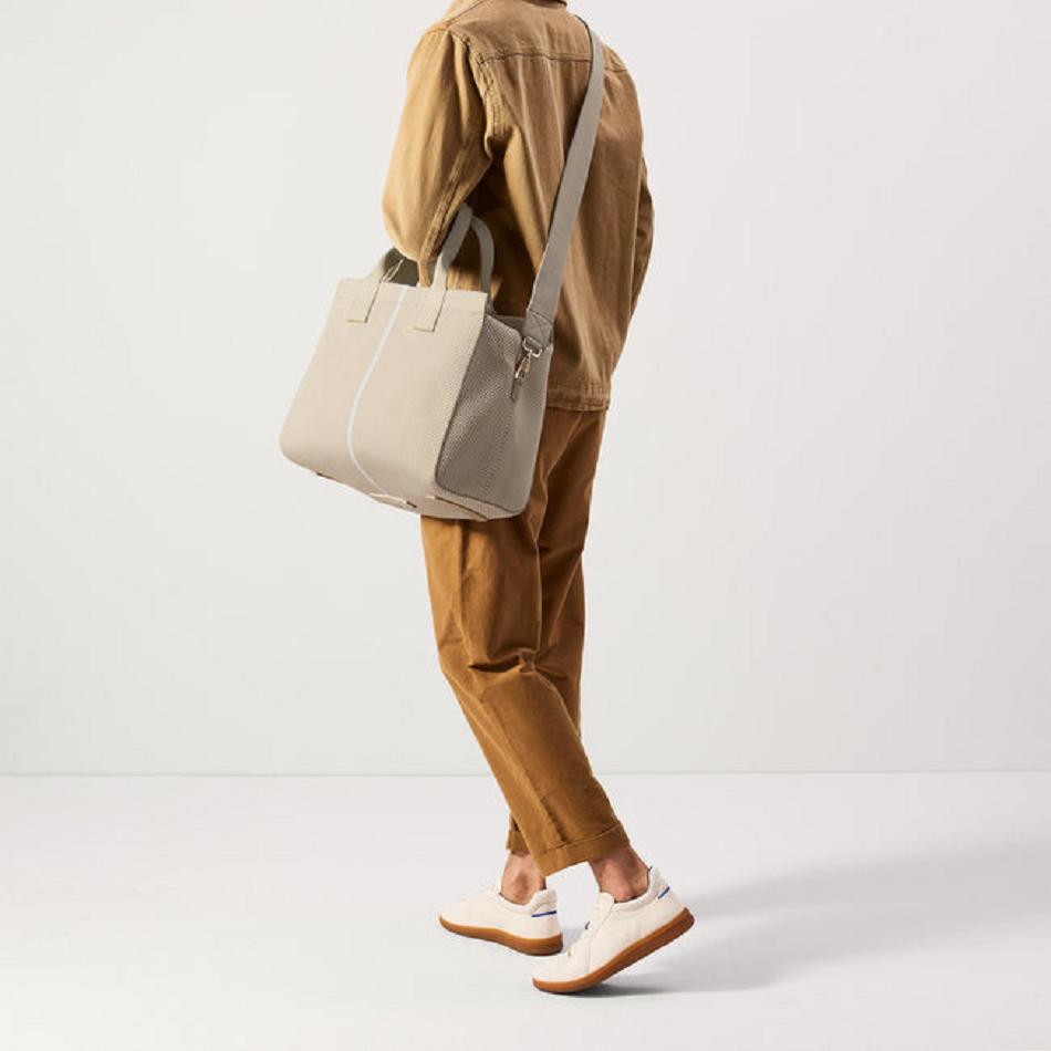 Men's Rothy's The Overnighter Travel Bags Beige | AUEGJ16613