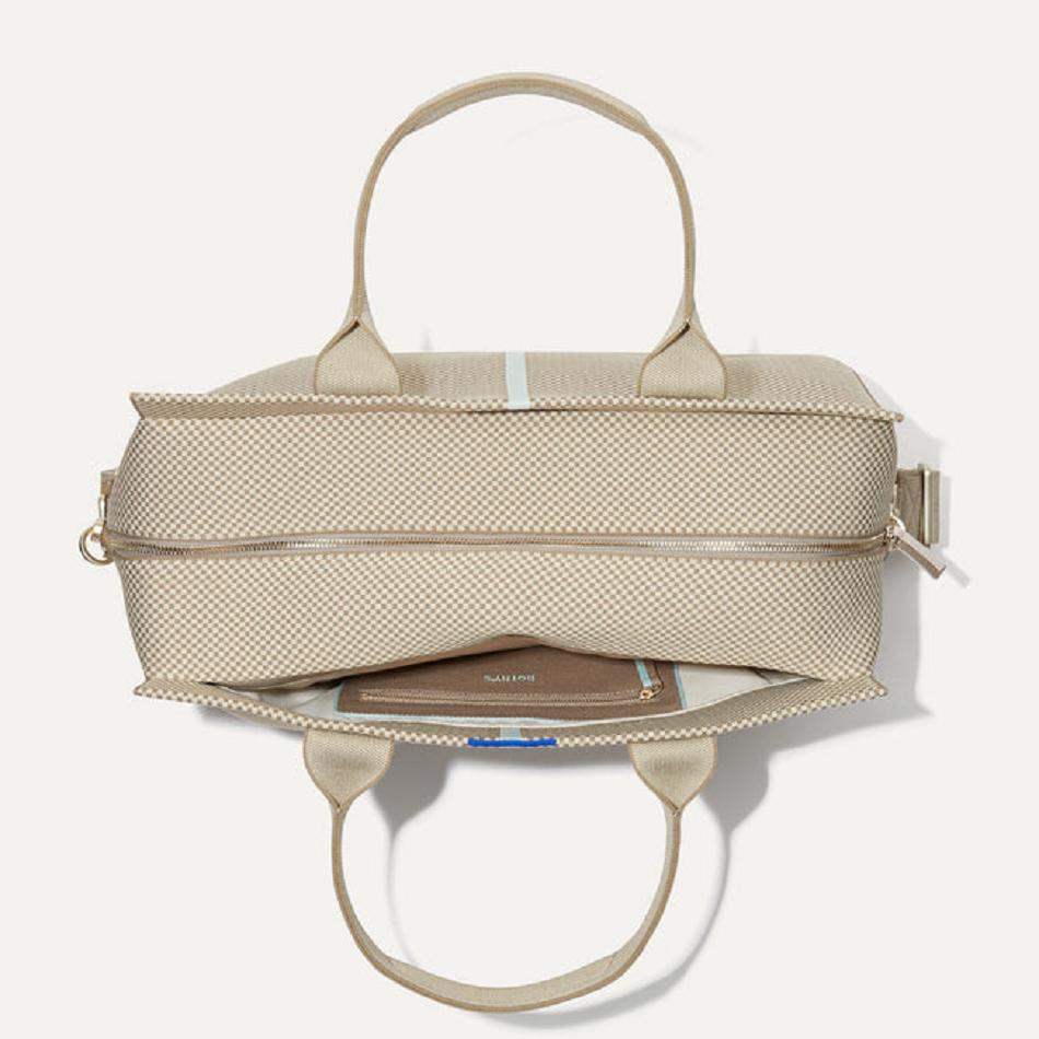Men's Rothy's The Overnighter Travel Bags Beige | AUEGJ16613