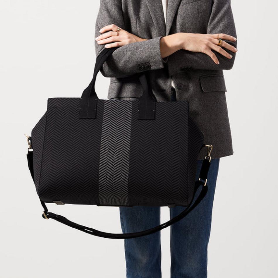 Men's Rothy's The Overnighter Travel Bags Grey / Black | AUJVR36442