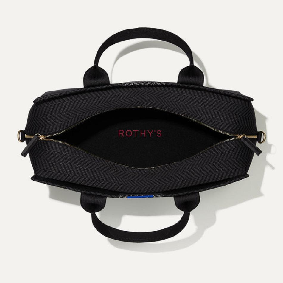 Men's Rothy's The Overnighter Travel Bags Grey / Black | AUJVR36442