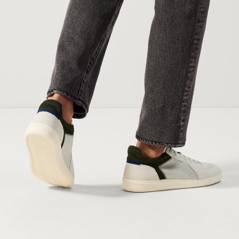 Men's Rothy's The RS01 Sneakers Green / White | YAUGT72083
