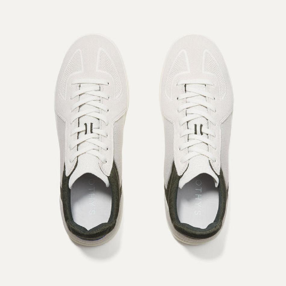 Men's Rothy's The RS01 Sneakers Green / White | YAUGT72083