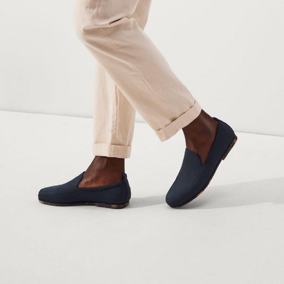 Men's Rothy's The Ravello Loafers Navy | AUXBR49377
