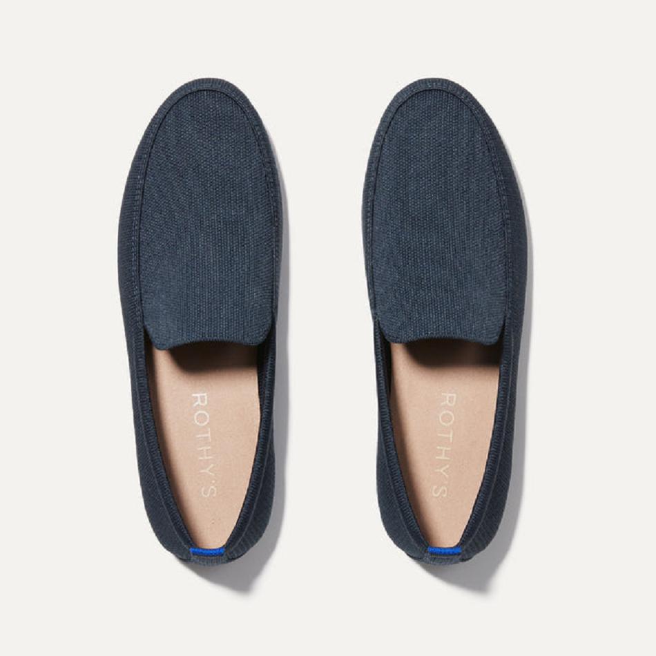 Men's Rothy's The Ravello Loafers Navy | AUXBR49377