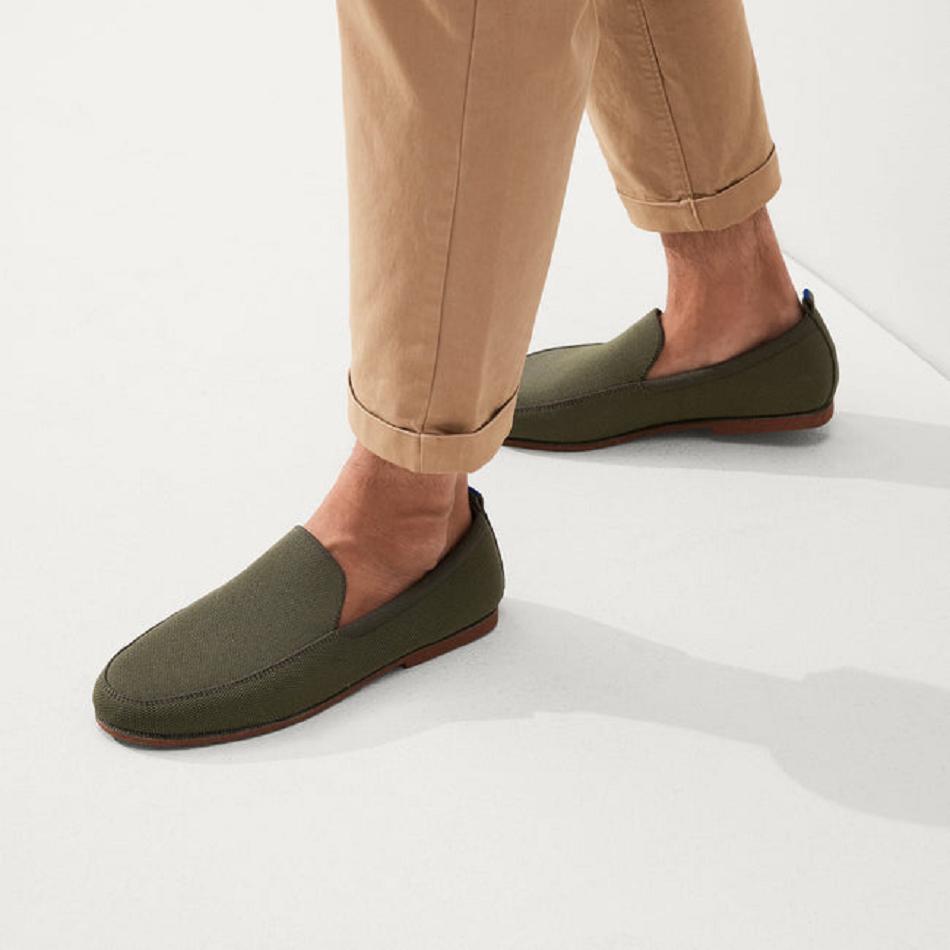 Men's Rothy's The Ravello Loafers Olive | UAUTG50074