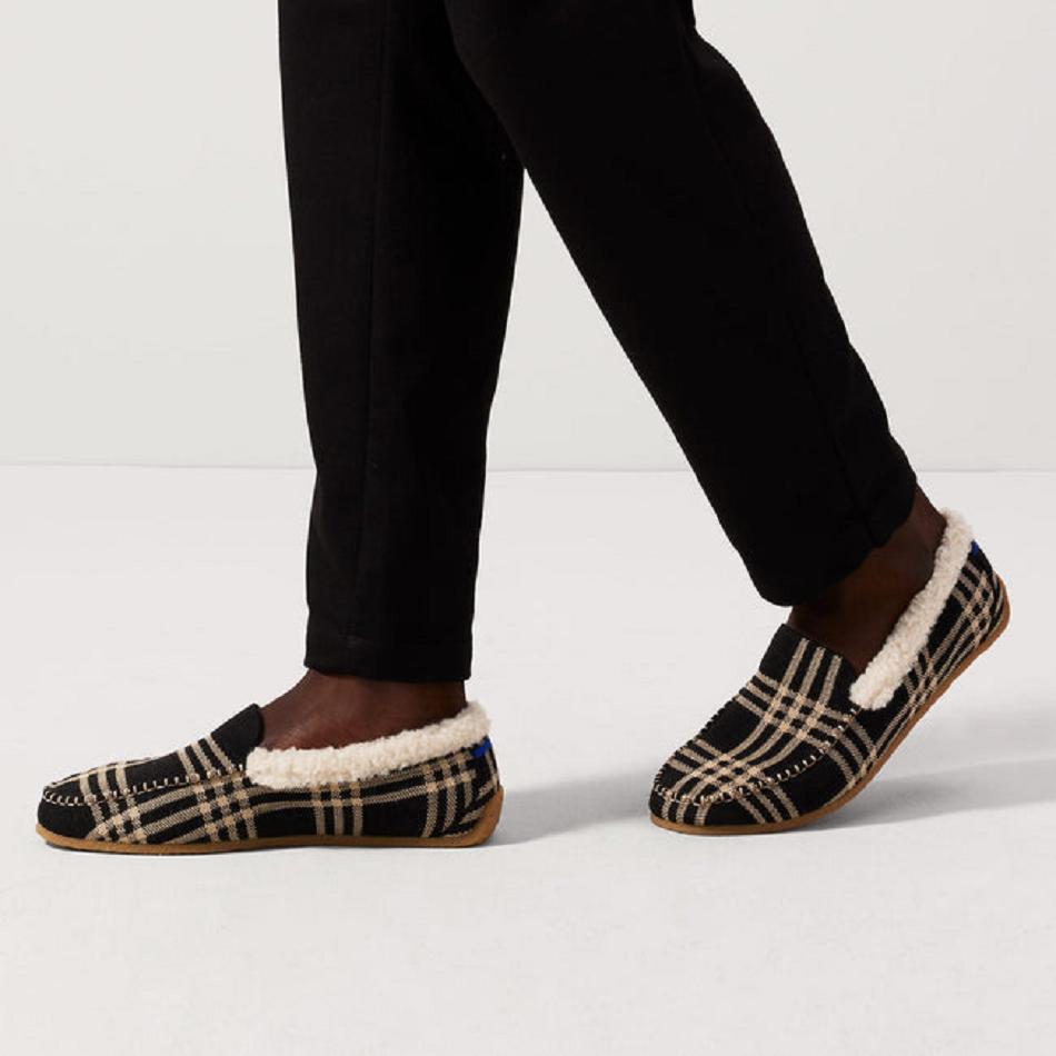 Men's Rothy's The Slipper Slippers Black / Brown | AUDYB14060