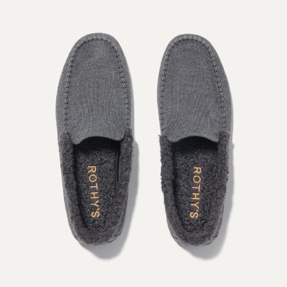 Men's Rothy's The Slipper Slippers Blue / Grey | SAUNY40005