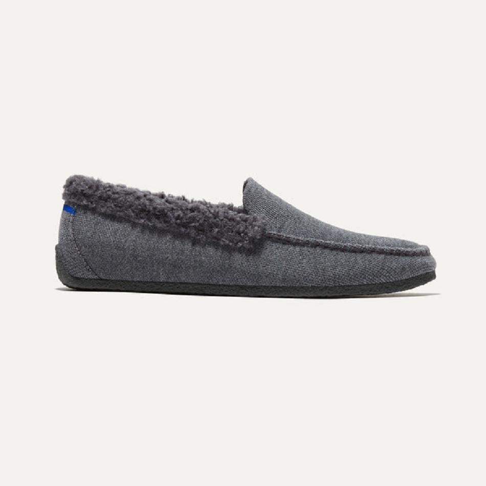 Men\'s Rothy\'s The Slipper Slippers Blue / Grey | SAUNY40005