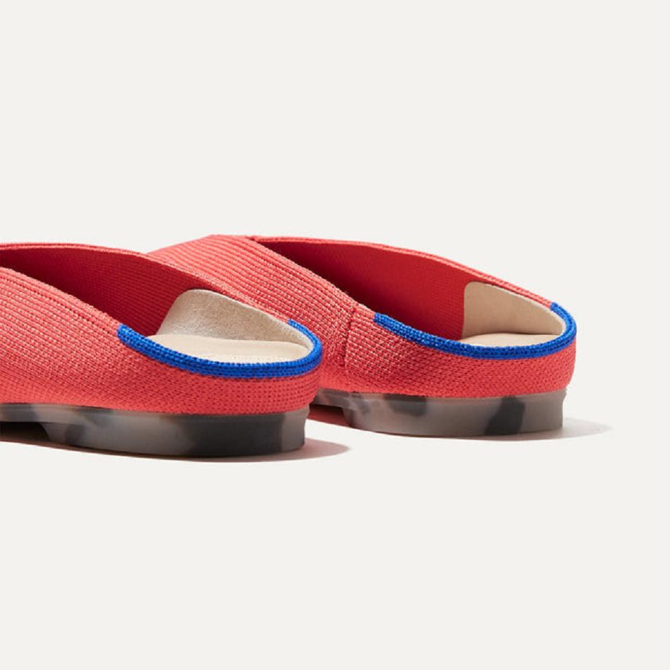 Women's Rothy's The Almond Demi Flat Shoes Red | AUXBR15641