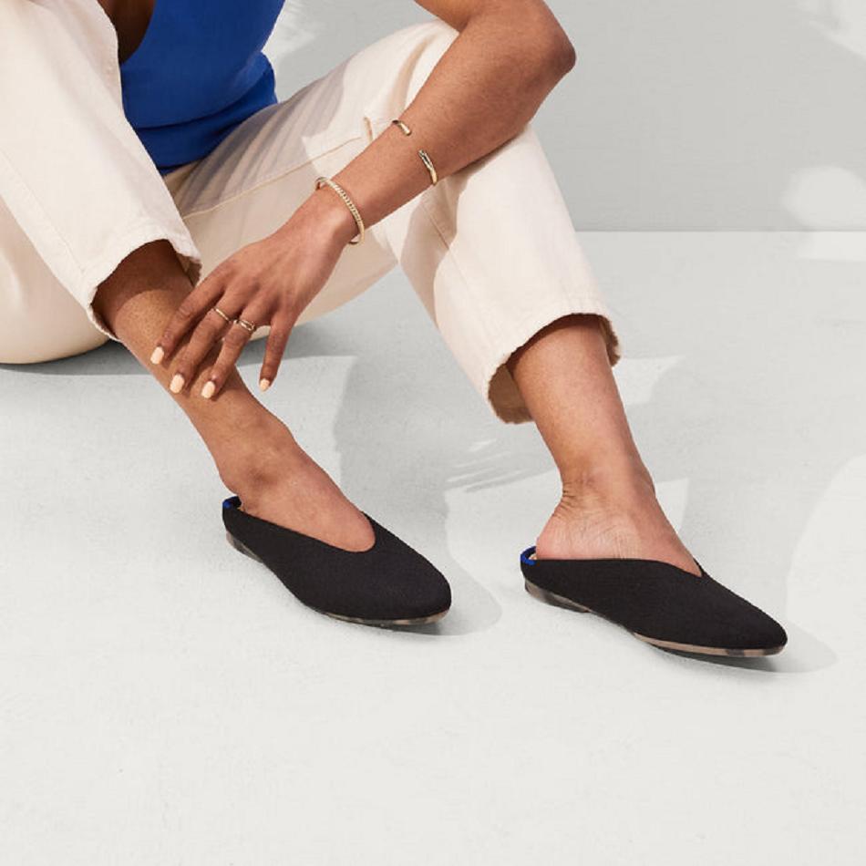 Women's Rothy's The Almond Demi Flat Shoes Black | ZAUMJ66510