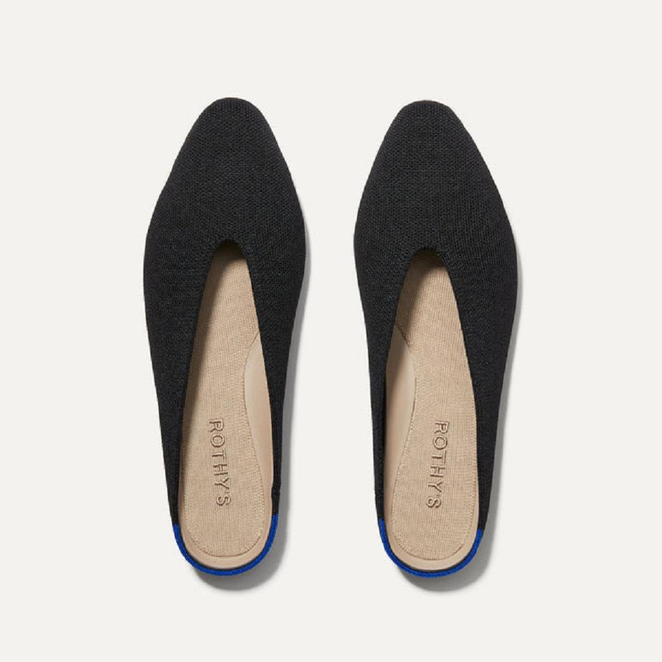 Women\'s Rothy\'s The Almond Demi Mules Black | FAUHY18308