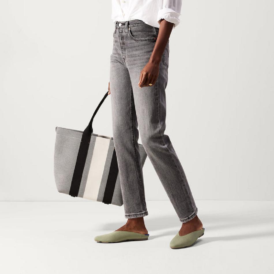 Women's Rothy's The Almond Demi Mules Green | GAUEC87237