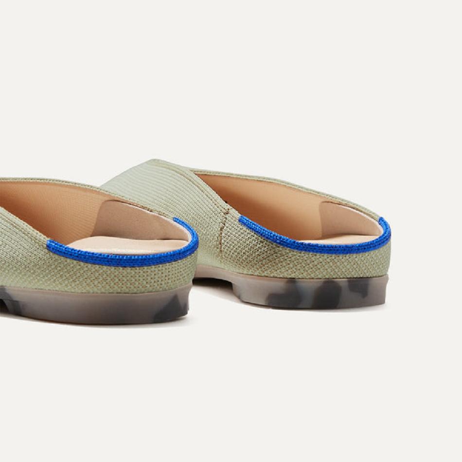 Women's Rothy's The Almond Demi Mules Green | GAUEC87237