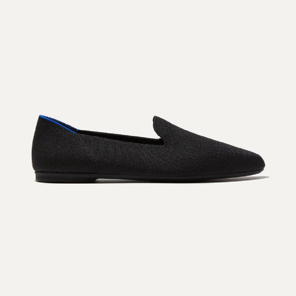Women's Rothy's The Almond Loafer Flat Shoes Black | AUXBR17127