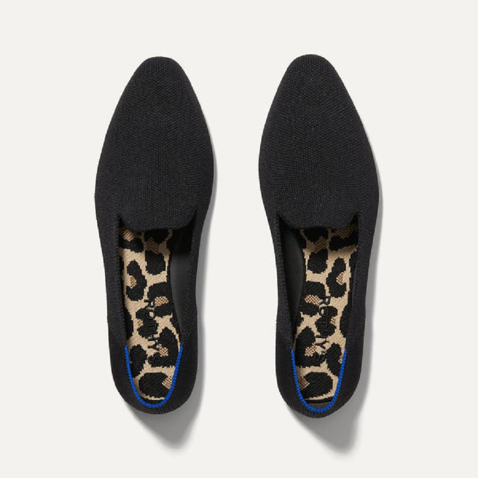 Women\'s Rothy\'s The Almond Loafer Flat Shoes Black | AUXBR17127
