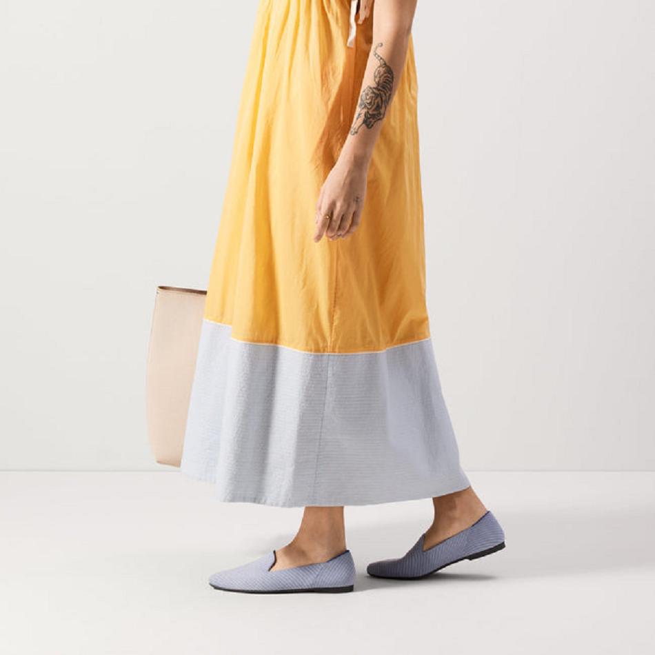 Women's Rothy's The Almond Loafer Flat Shoes Blue | EAUHC97110