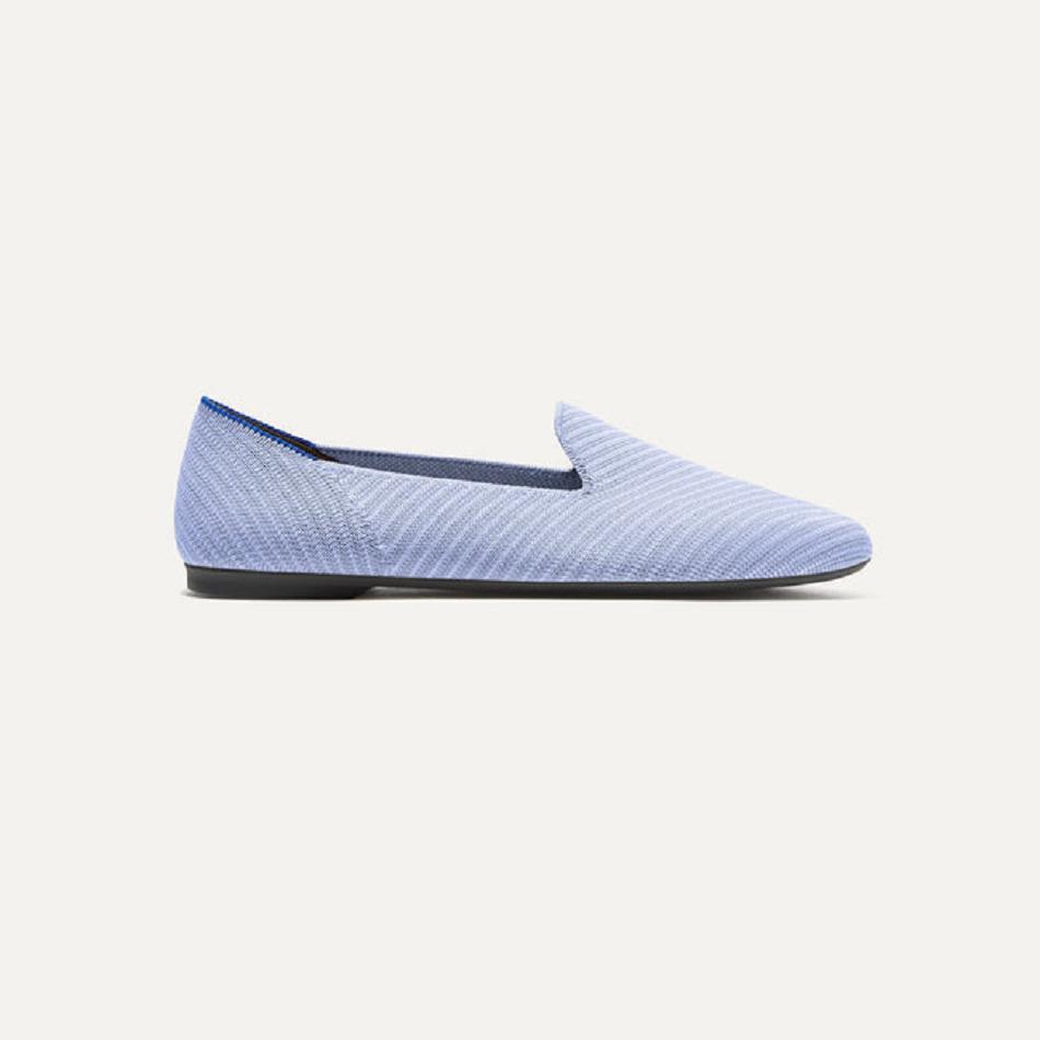 Women's Rothy's The Almond Loafer Flat Shoes Blue | EAUHC97110
