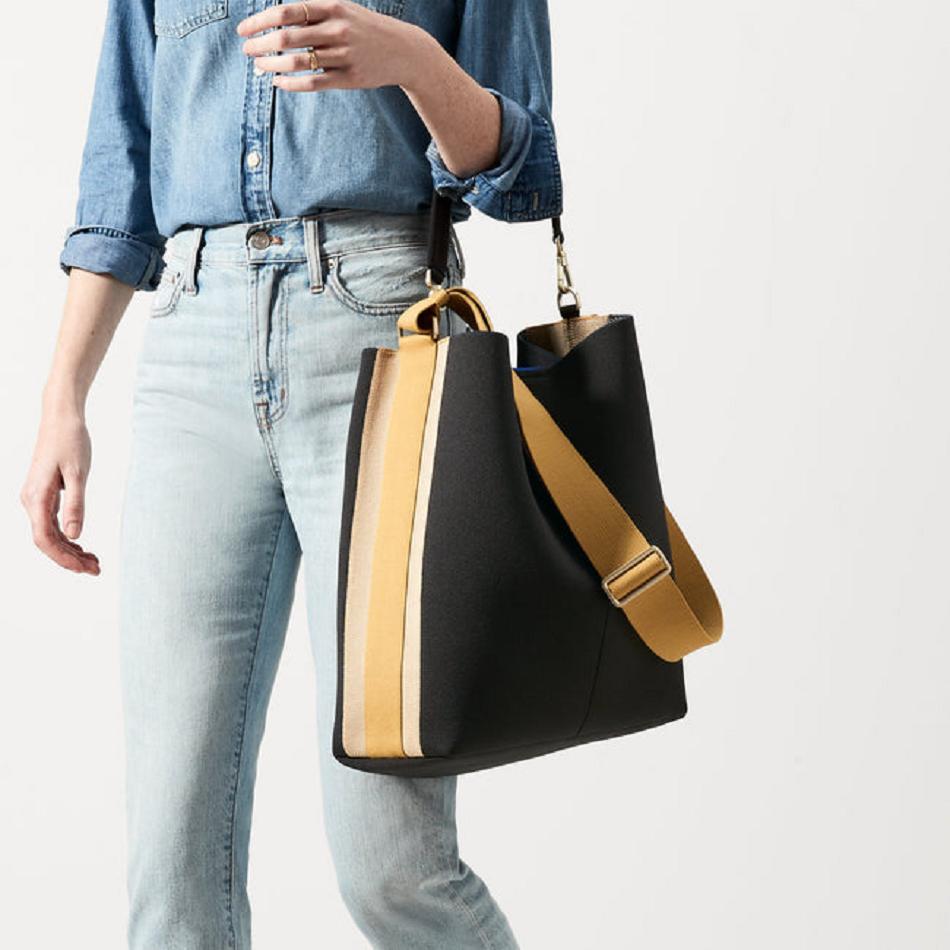 Women's Rothy's The Bucket Bag Handbag Black | EAUHC21393