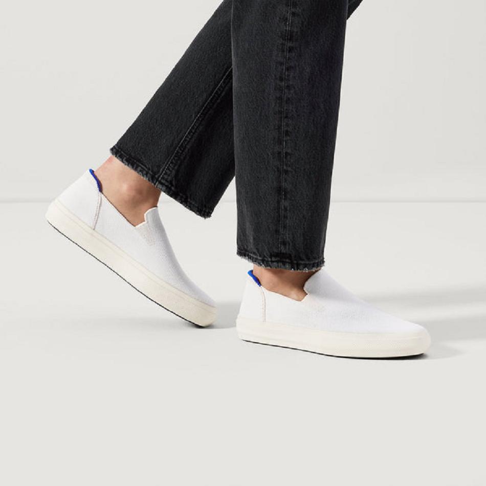 Women's Rothy's The City Slip On Sneakers White | AUJVR58541