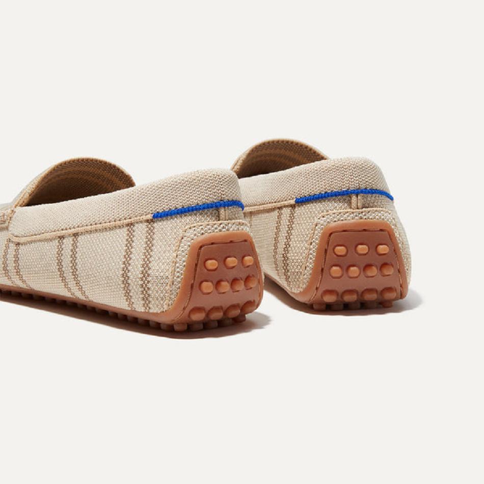 Women's Rothy's The Driver Flat Shoes Beige | AAUWC69004