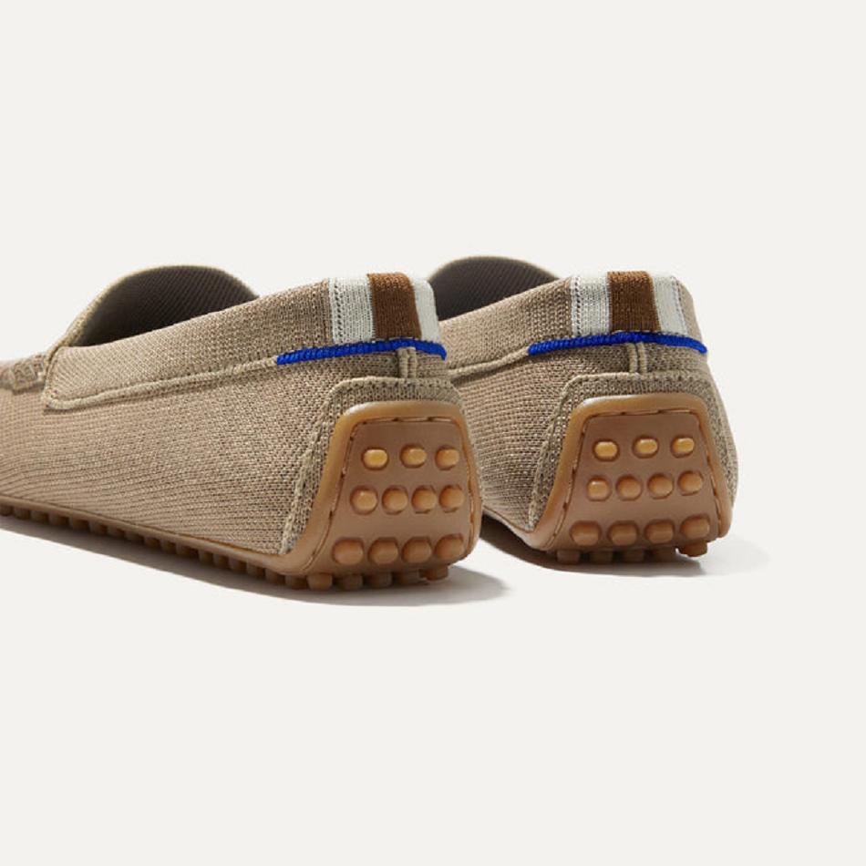 Women's Rothy's The Driver Flat Shoes Beige | QAUUV21556