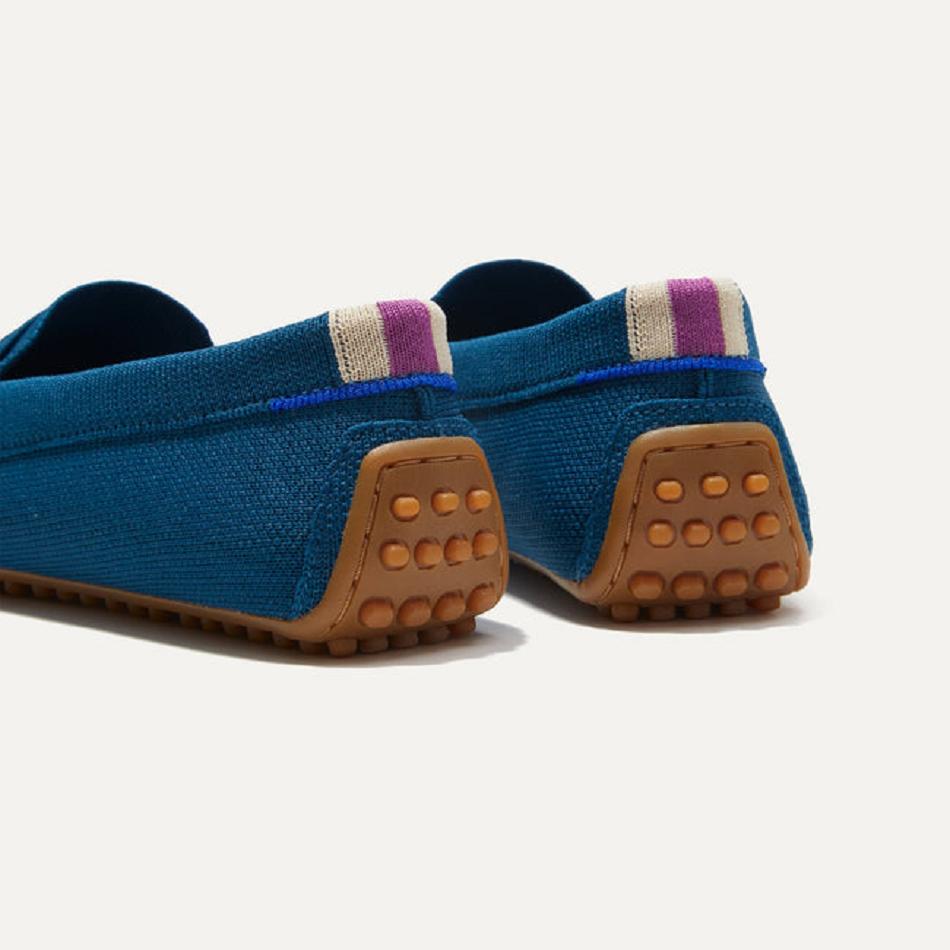 Women's Rothy's The Driver Flat Shoes Blue | AUDYB17718