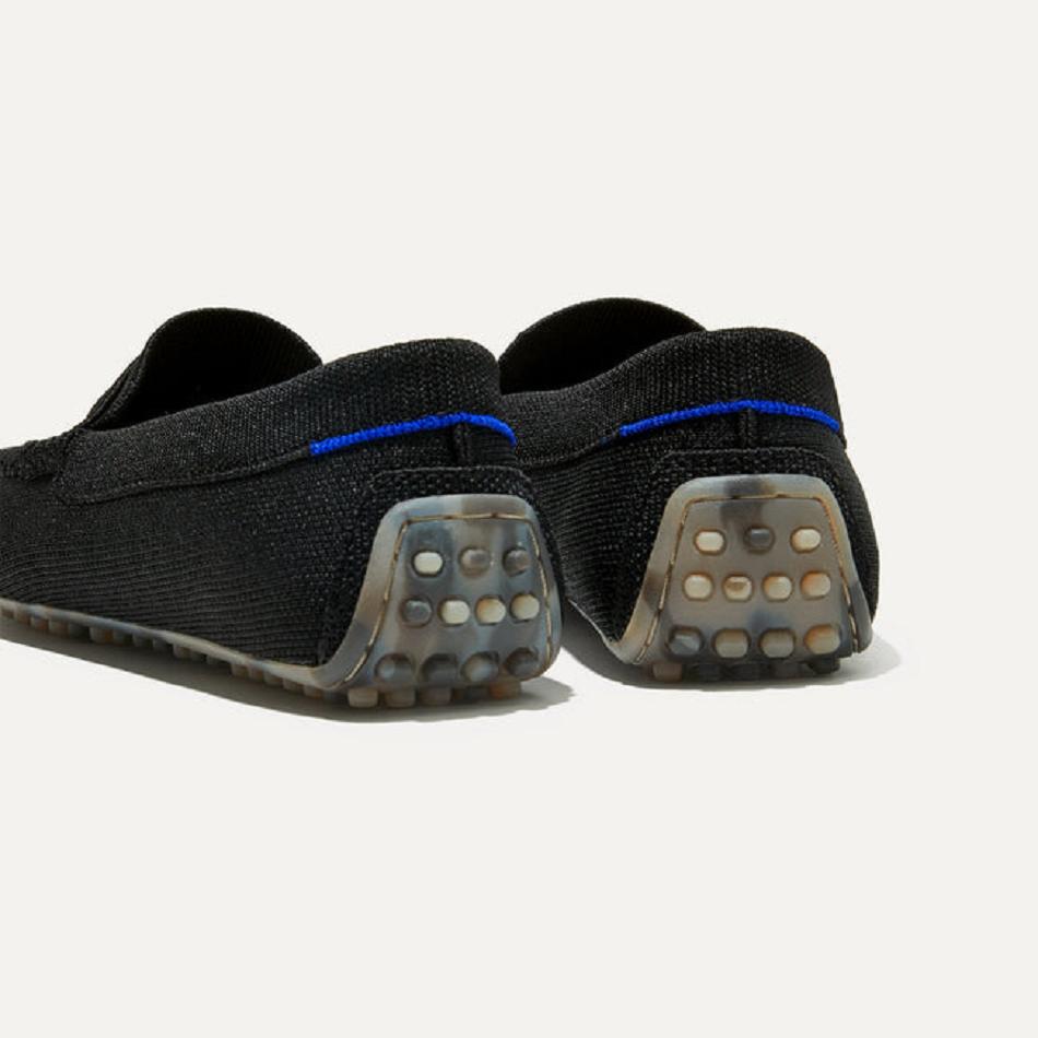 Women's Rothy's The Driver Flat Shoes Black | YAUVQ81891