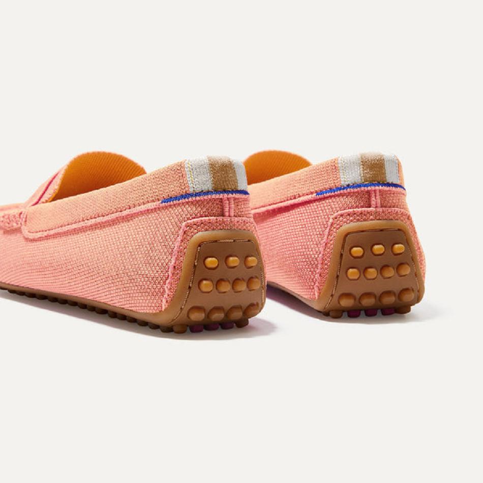 Women's Rothy's The Driver Flat Shoes Coral | QAUUV93599
