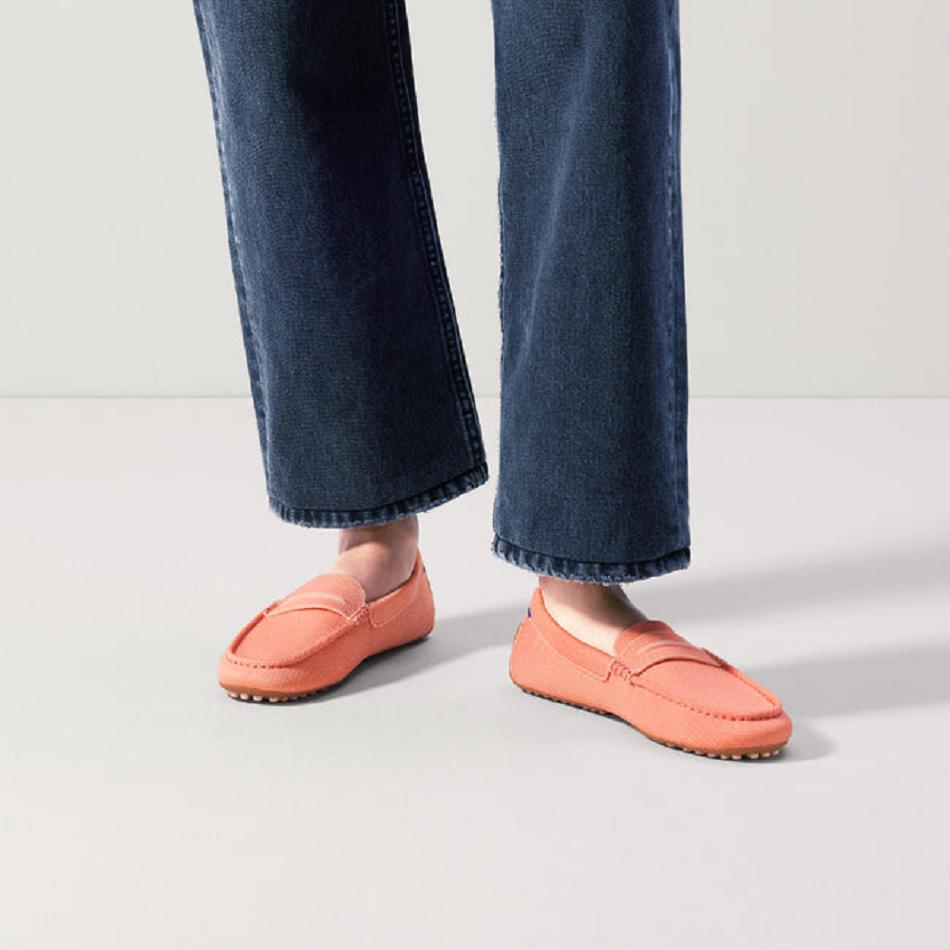 Women's Rothy's The Driver Flat Shoes Coral | QAUUV93599