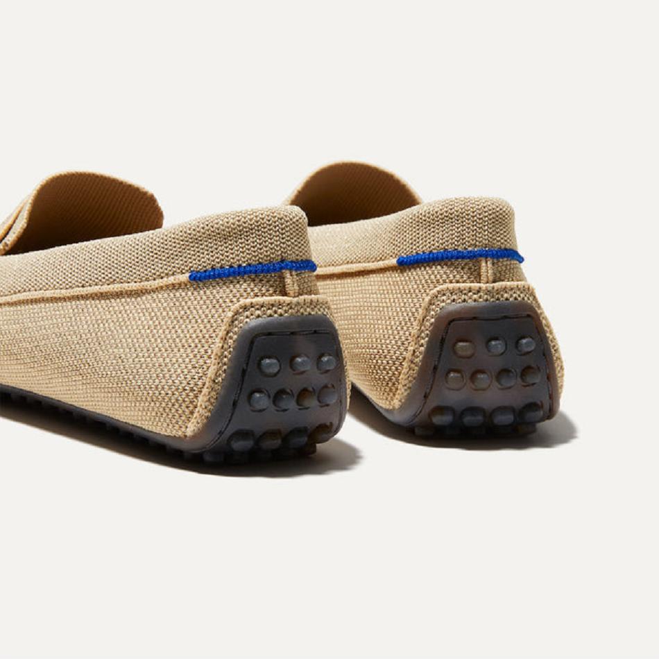 Women's Rothy's The Driver Flat Shoes Gold | AUDFL28211
