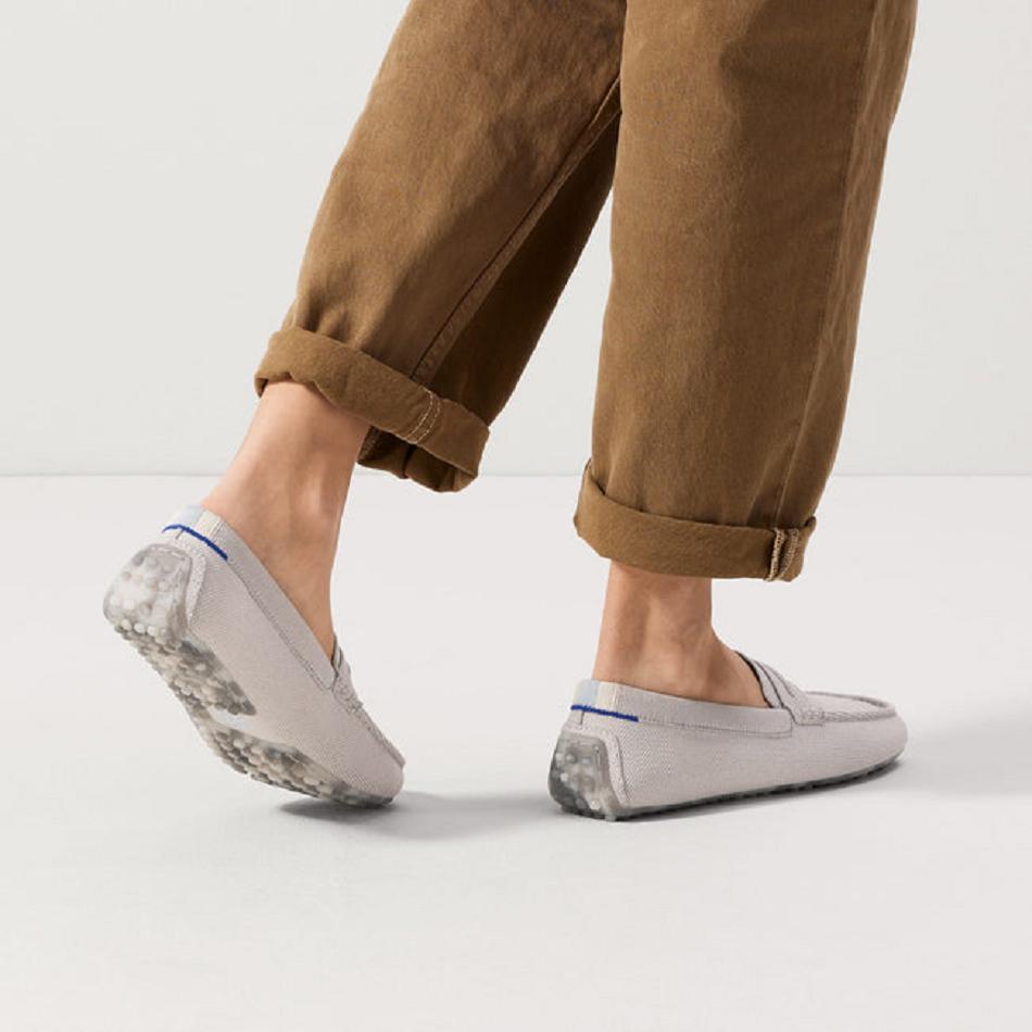 Women's Rothy's The Driver Flat Shoes Grey | AUEGJ17887