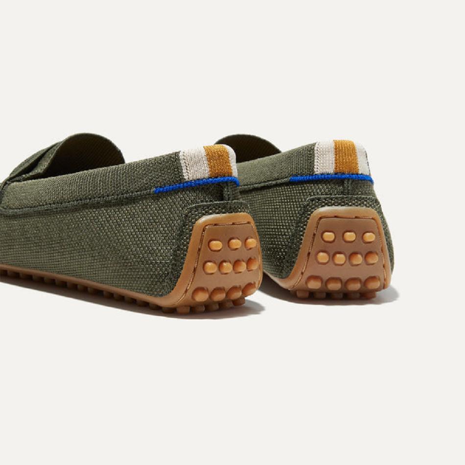 Women's Rothy's The Driver Flat Shoes Grey Green | BAUSO54922