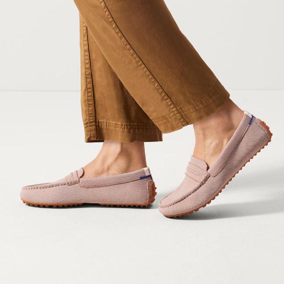 Women's Rothy's The Driver Flat Shoes Pink | AUEAH84185
