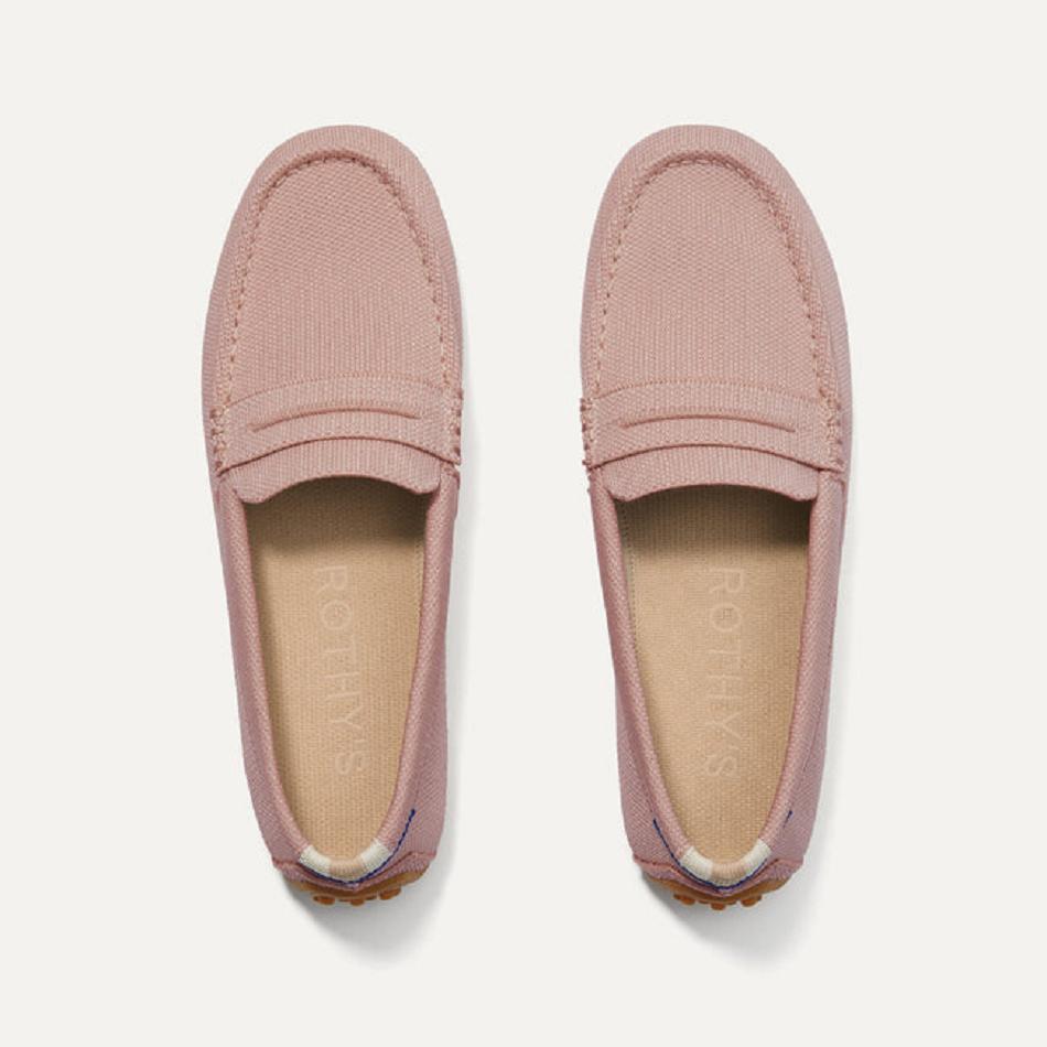 Women\'s Rothy\'s The Driver Flat Shoes Pink | AUEAH84185