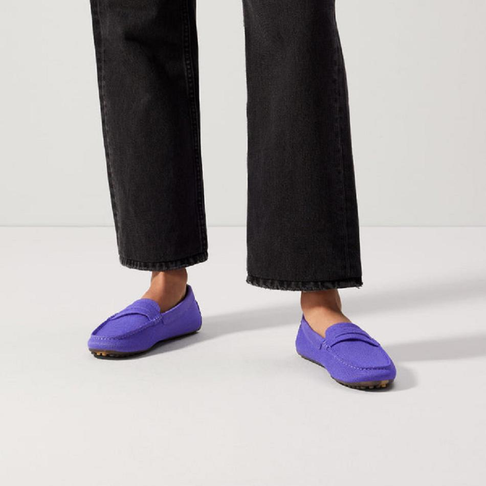 Women's Rothy's The Driver Flat Shoes Purple | LAUSX77496