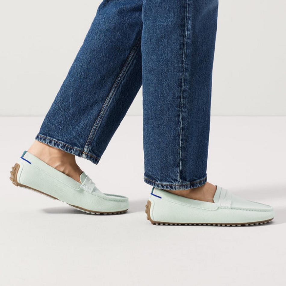 Women's Rothy's The Driver Flat Shoes Turquoise | SAUNY73057