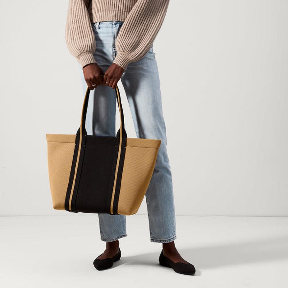 Women's Rothy's The Essential Tote Bags Brown / Black | AAUWC92332