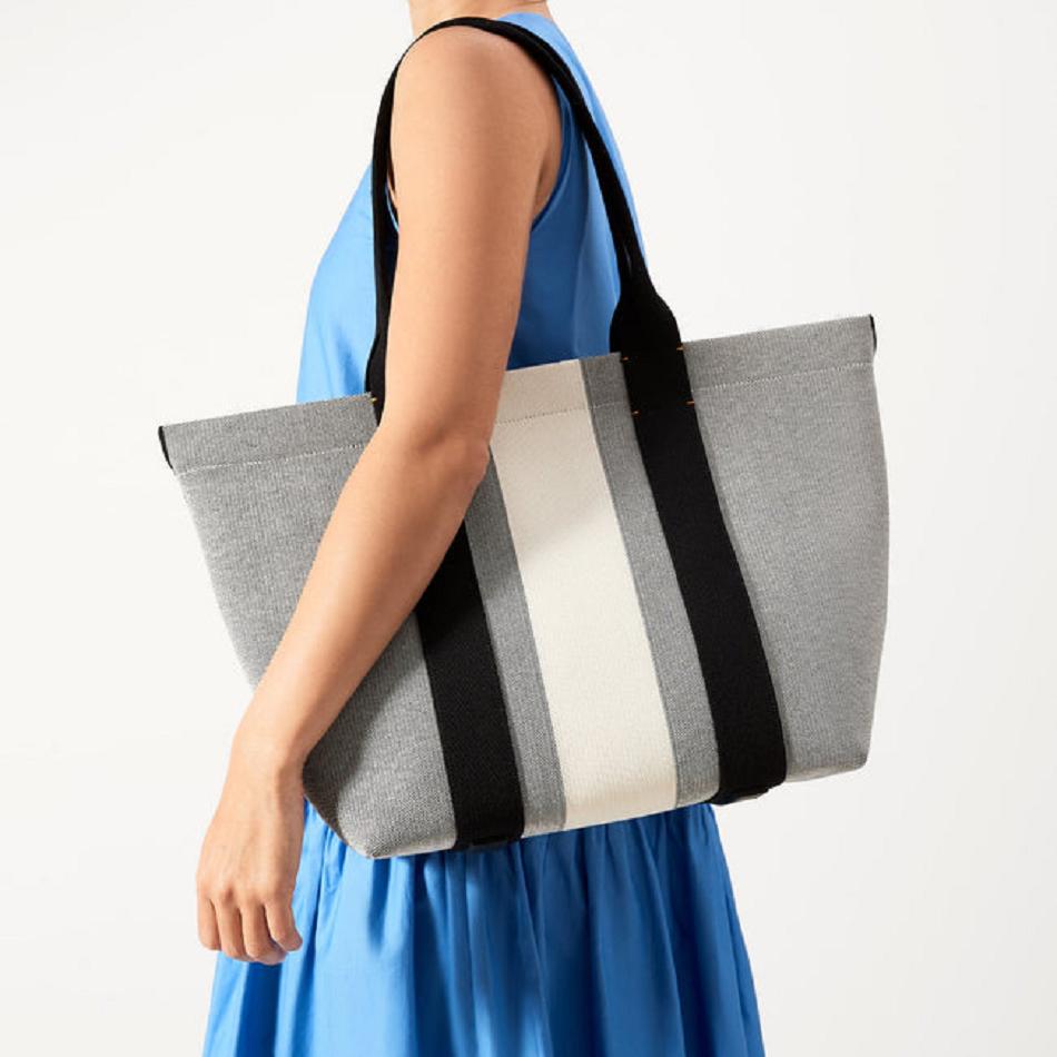 Women's Rothy's The Essential Tote Bags Grey / White | EAUVG61844