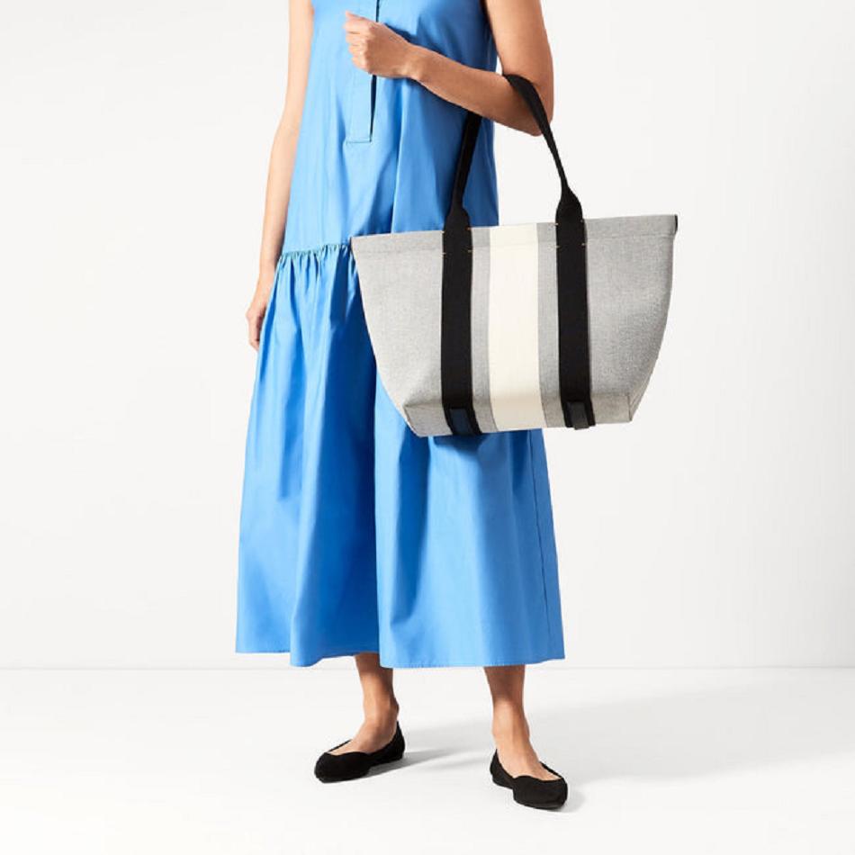 Women's Rothy's The Essential Tote Bags Grey / White | EAUVG61844