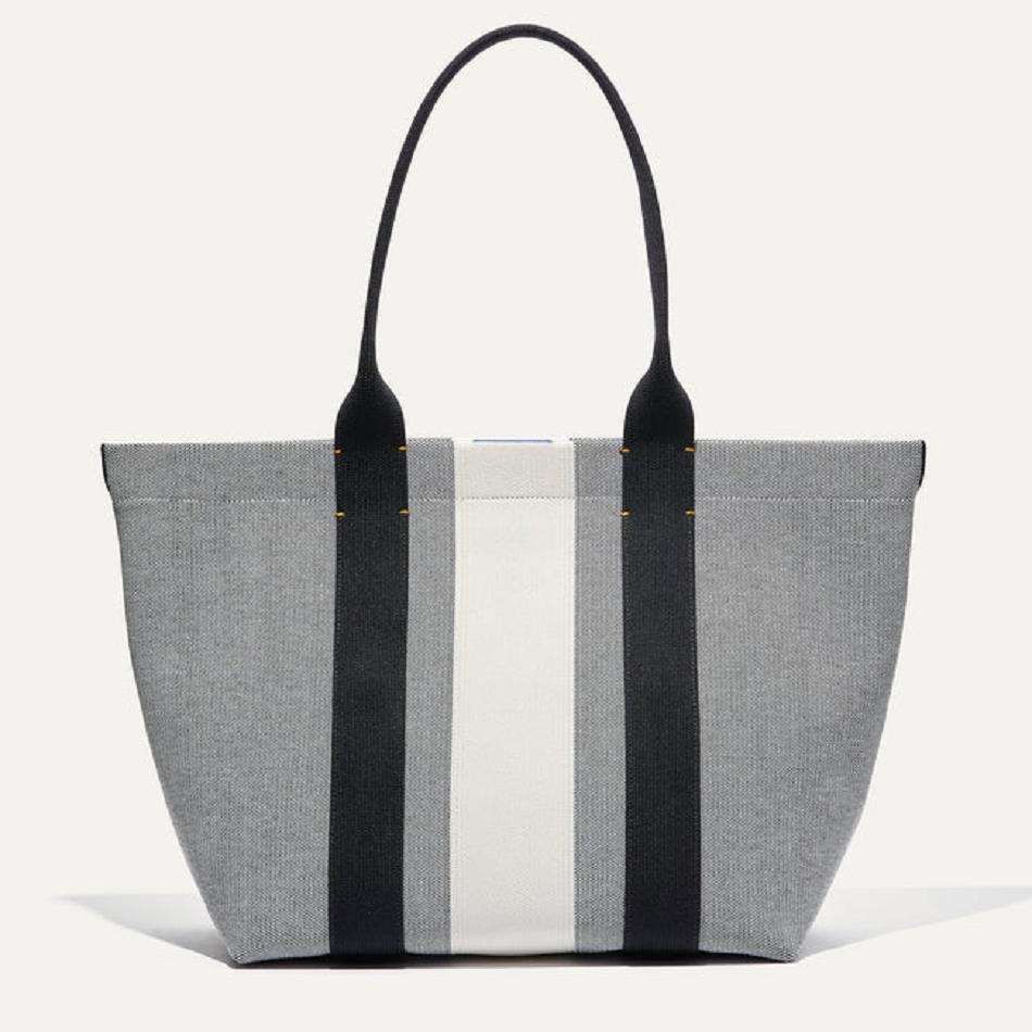 Women\'s Rothy\'s The Essential Tote Bags Grey / White | EAUVG61844