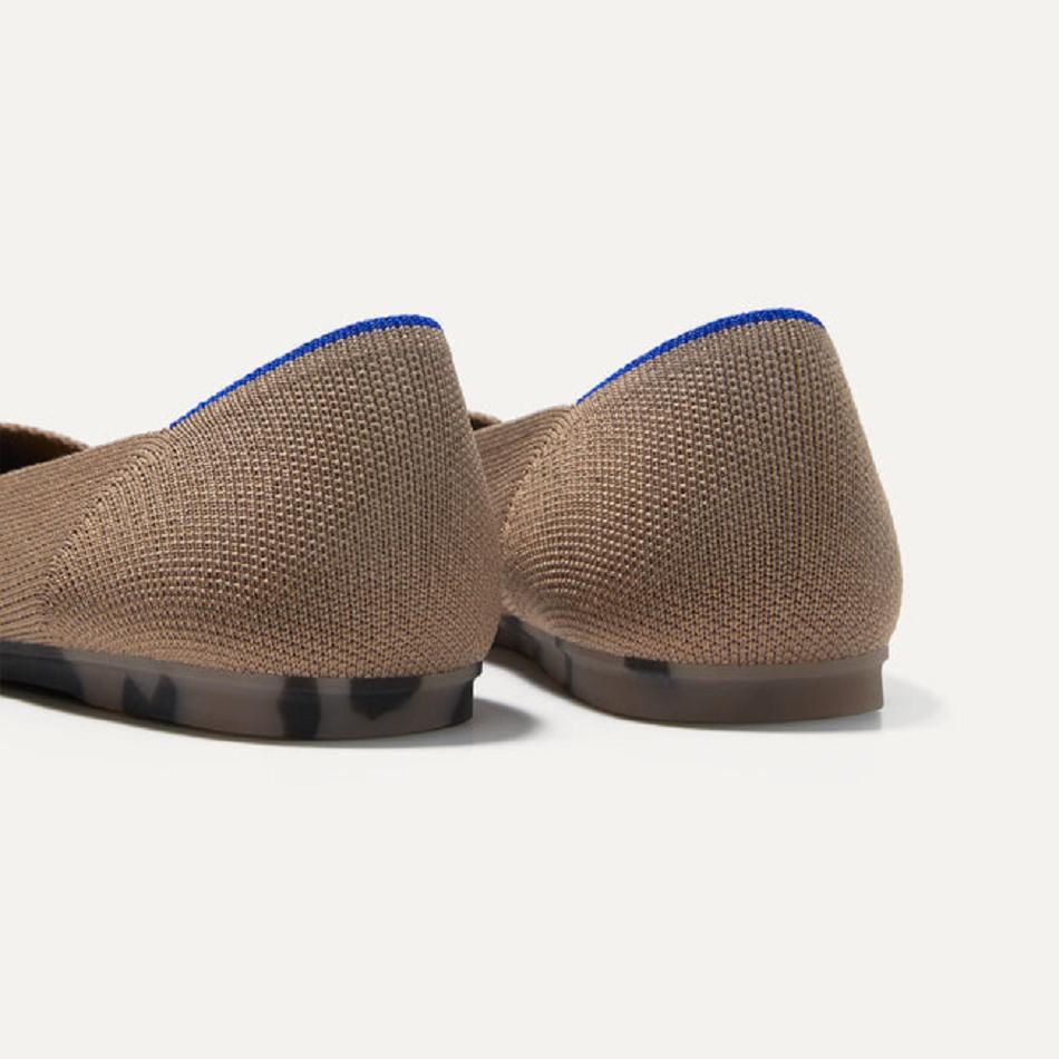 Women's Rothy's The Flat Flat Shoes Beige | XAUBH59298