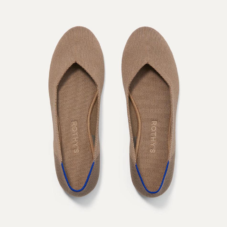 Women\'s Rothy\'s The Flat Flat Shoes Beige | XAUBH59298