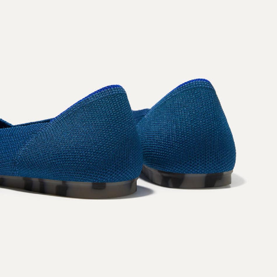 Women's Rothy's The Flat Flat Shoes Blue | AUJZR84993