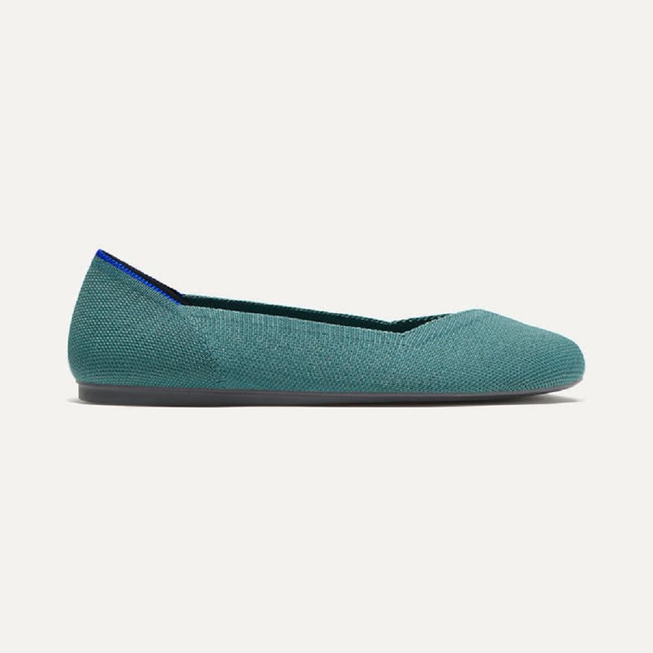 Women's Rothy's The Flat Flat Shoes Blue / Olive | AUZPD23246
