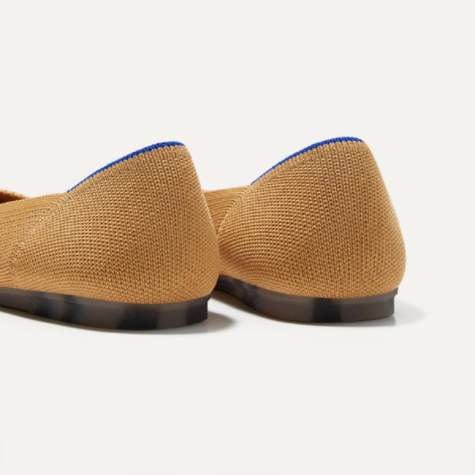 Women's Rothy's The Flat Flat Shoes Brown | BAUSD35688