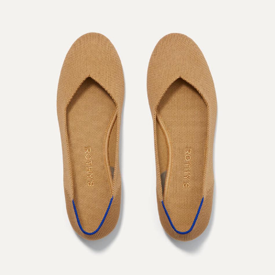 Women\'s Rothy\'s The Flat Flat Shoes Brown | BAUSD35688